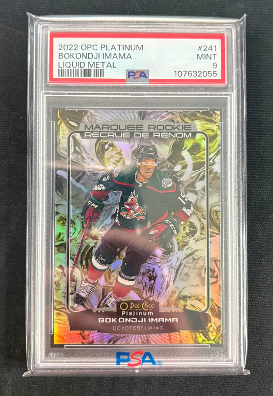 PSA 9 - 2022 O-PEE-CHEE Platinum "Liquid Metal" /349 RC Bokondji Imama