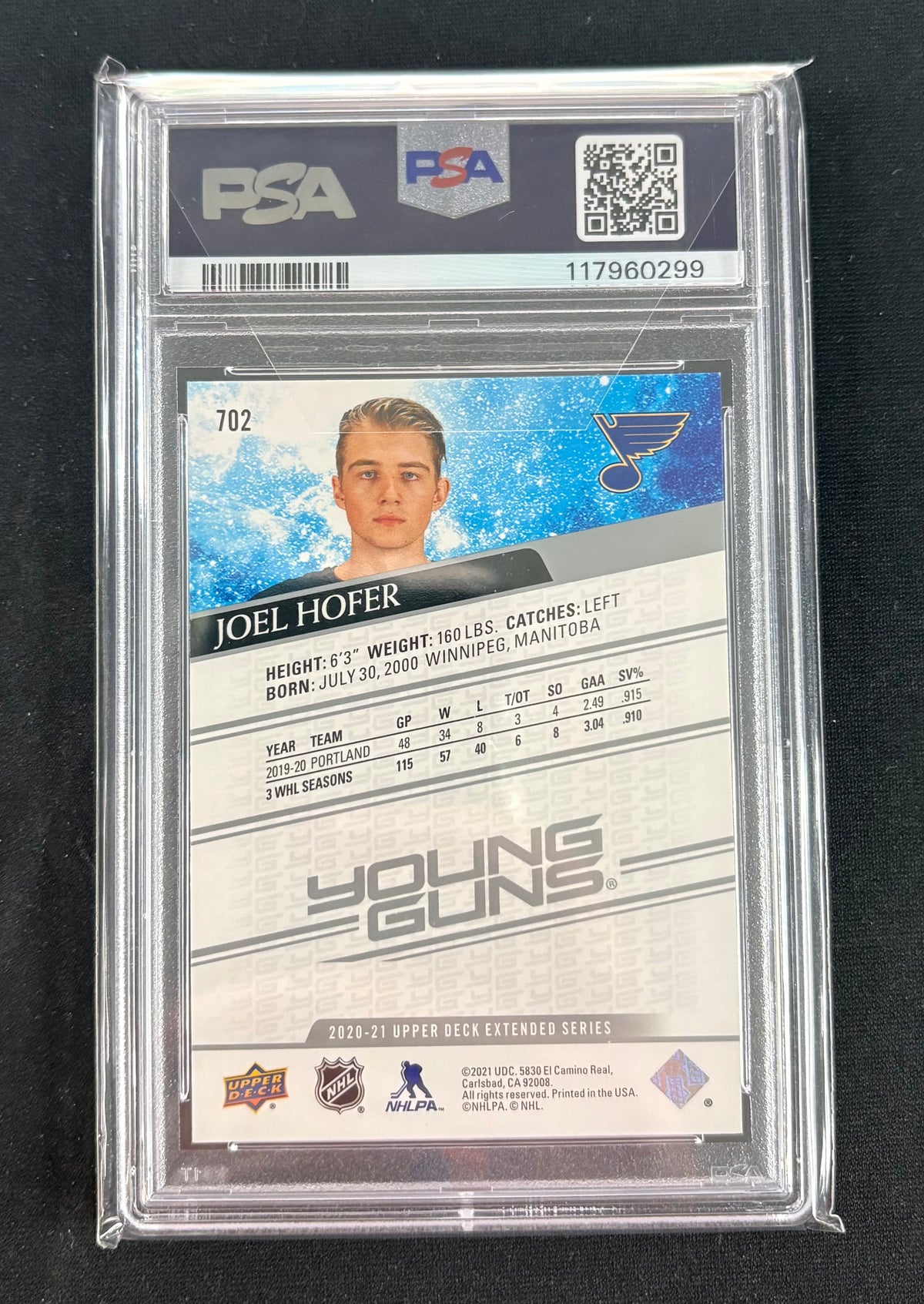 PSA 9 - 2020 Upper Deck Joel Hofer (Young Guns)