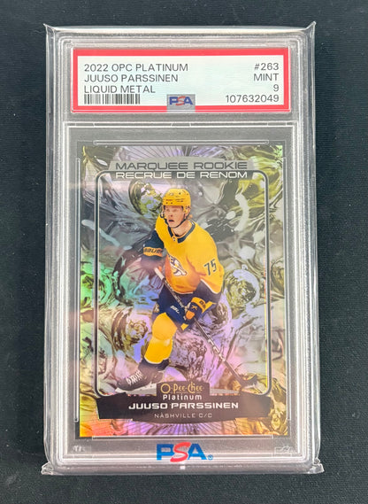 PSA 9 - 2022 O-PEE-CHEE Platinum "Liquid Metal" /349 RC Juuso Parssinen