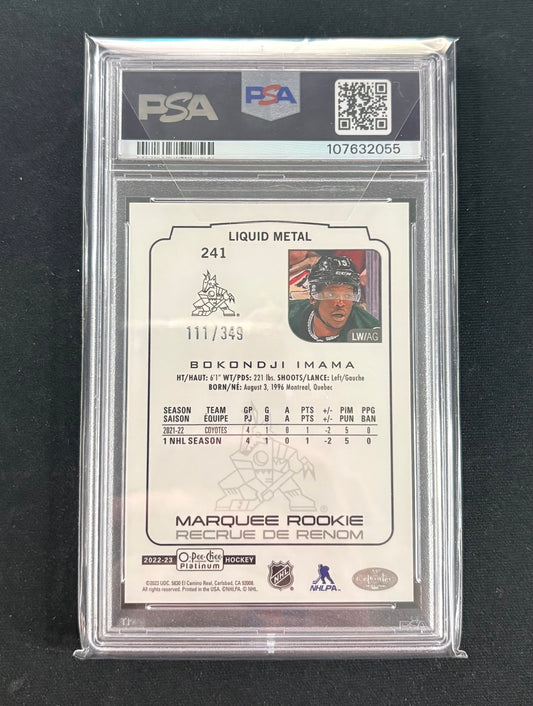 PSA 9 - 2022 O-PEE-CHEE Platinum "Liquid Metal" /349 RC Bokondji Imama