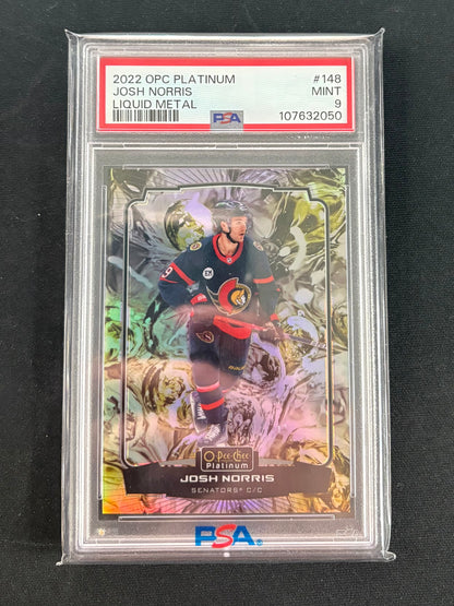 PSA 9 - 2022 O-PEE-CHEE Platinum "Liquid Metal" /349 RC Josh Norris