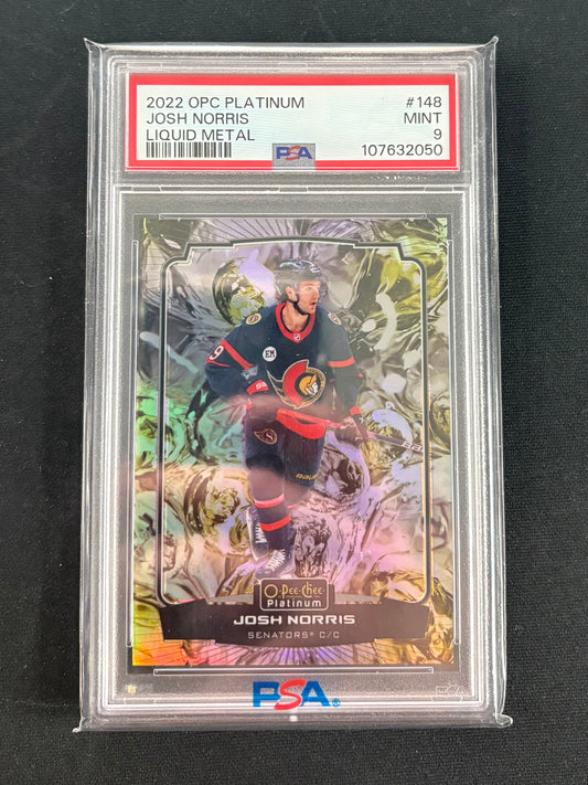 PSA 9 - 2022 O-PEE-CHEE Platinum "Liquid Metal" /349 RC Josh Norris