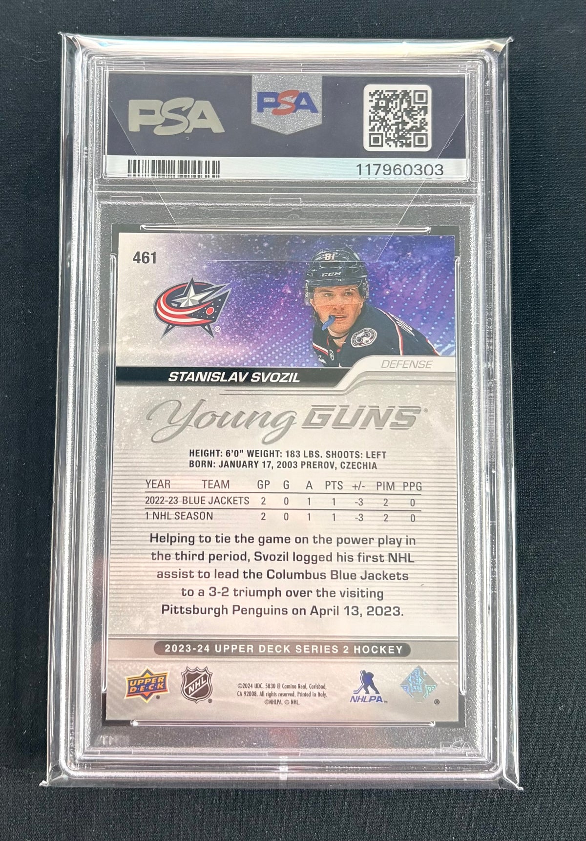 PSA 9 - 2023 Upper Deck Stanislav Svozil (Young Guns)