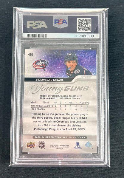 PSA 9 - 2023 Upper Deck Stanislav Svozil (Young Guns)